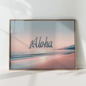 tropical beach aloha sunset art print for wall decor