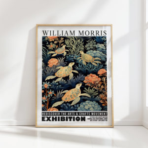 turtle william morris print floral poster
