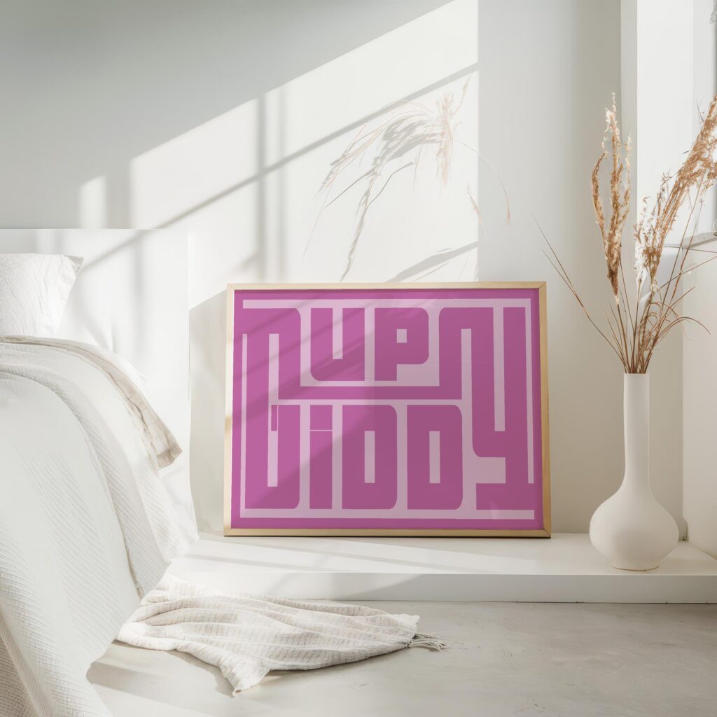 typographic 0013 giddyup pink 3x4 4 mockup