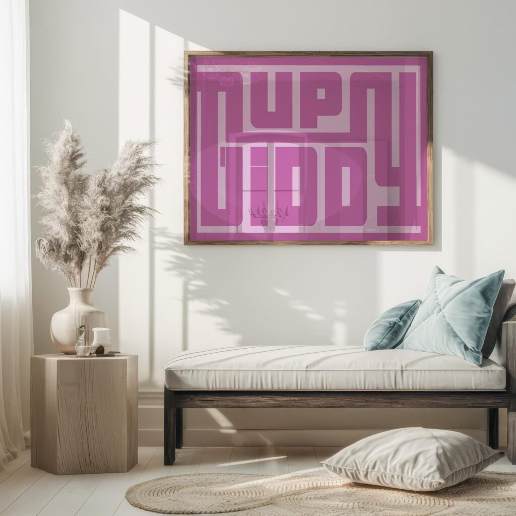 typographic 0013 giddyup pink 3x4 5 mockup