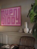 typographic 0013 giddyup pink 3x4 video mockup