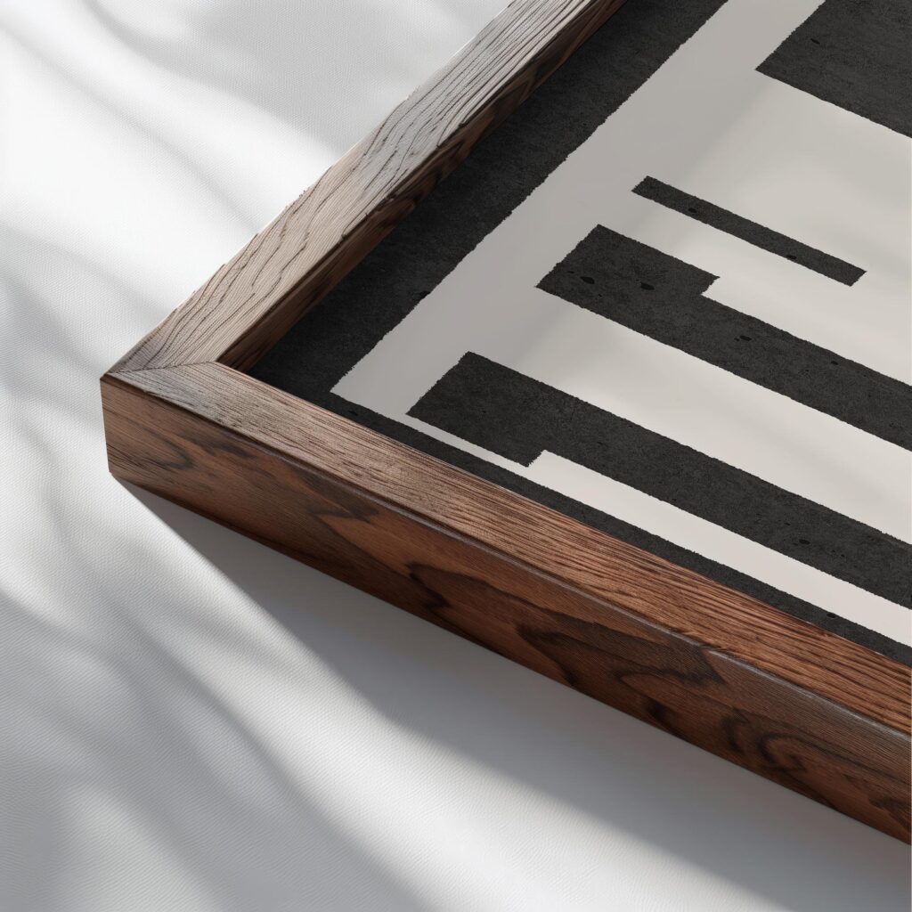 typographic 0031 yall black textured 3x4 close up dark wood mockup