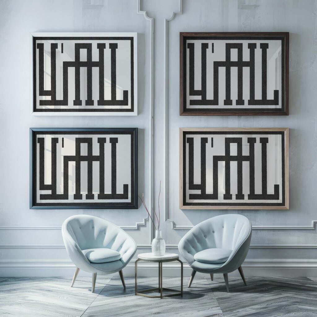 typographic 0031 yall black textured 3x4 framed posters mockup