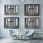 typographic 0031 yall black textured 3x4 framed posters mockup