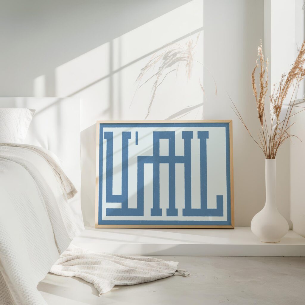typographic 0033 yall blue textured 3x4 4 mockup