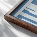 typographic 0033 yall blue textured 3x4 close up dark wood mockup