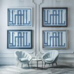 typographic 0033 yall blue textured 3x4 framed posters mockup