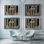 typographic 0035 yall gold textured 3x4 framed posters mockup