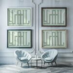 typographic 0037 yall green textured 3x4 framed posters mockup