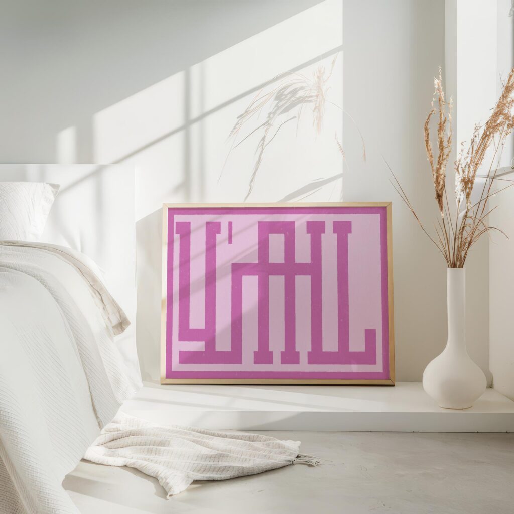 typographic 0041 yall pink textured 3x4 4 mockup