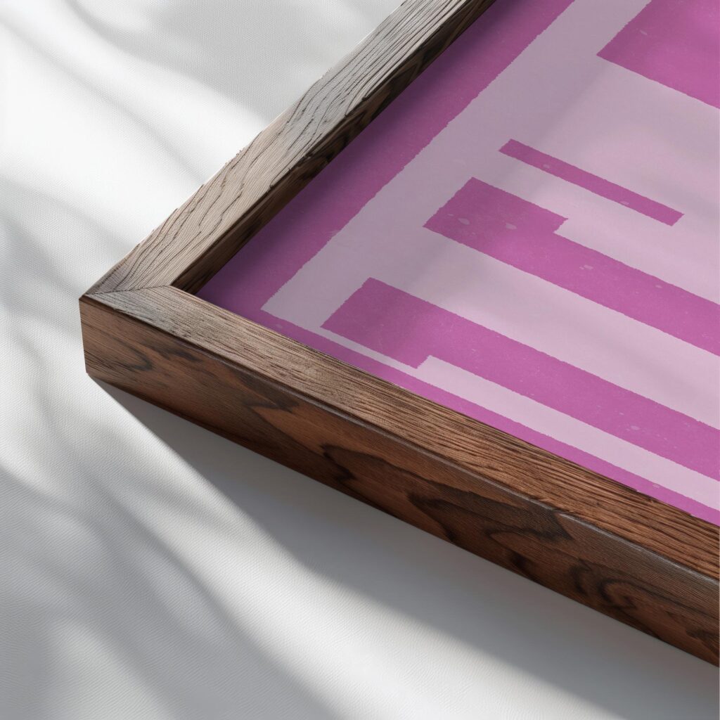 typographic 0041 yall pink textured 3x4 close up dark wood mockup