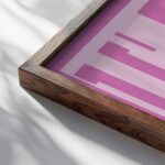 typographic 0041 yall pink textured 3x4 close up dark wood mockup