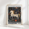 unicorn william morris print floral poster
