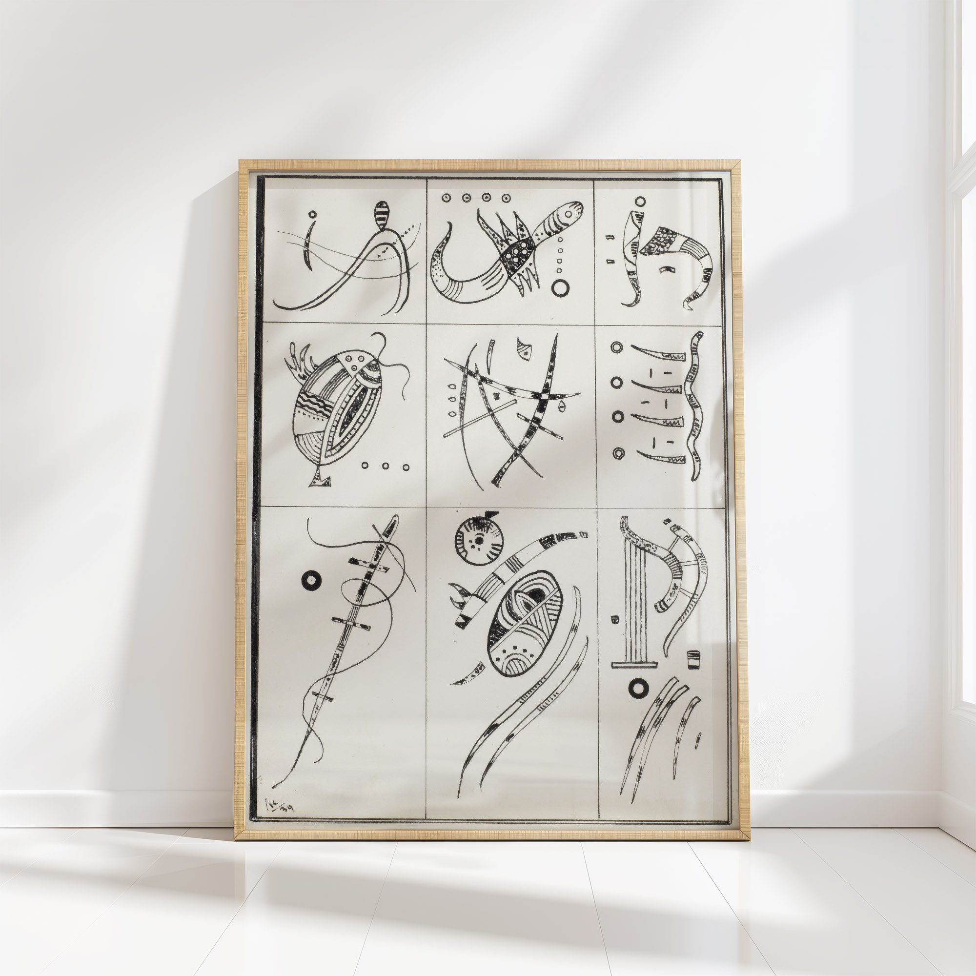Wassily Kandinsky、、画集画、額装付 Wassily Kandinsky、、画集画、額装付