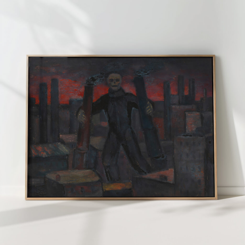 untitled death with smoking chimneys around 1930 karl wiener high quality print