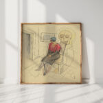 untitled seated woman skull around 1935 karl wiener high quality print