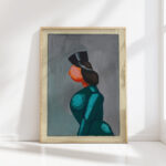 untitled woman in green dress with black cap 1943 karl wiener high quality print