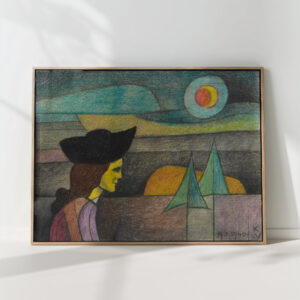 untitled woman with black hat 1940 karl wiener high quality print