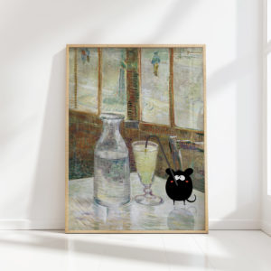 van gogh mouse print funny alcohol poster
