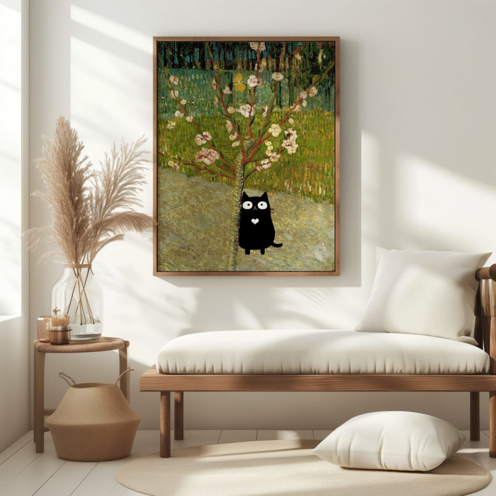 vangogh Almond tree in blossom cat 3x4 5 mockup