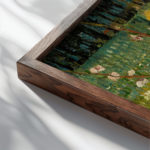 vangogh Almond tree in blossom cat 3x4 close up dark wood mockup
