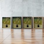 vangogh Almond tree in blossom cat 3x4 framed posters mockup