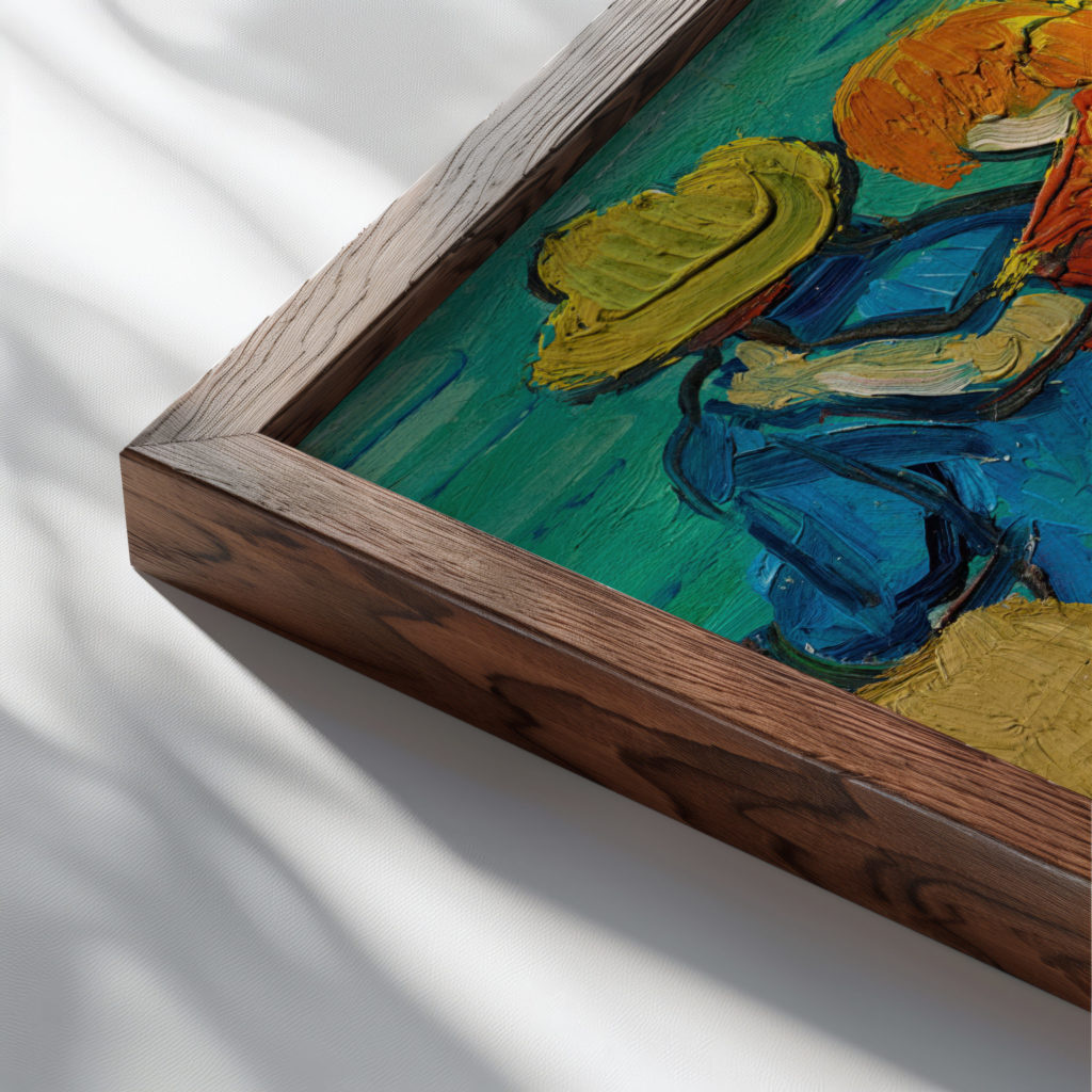 vangogh Eglogue En Provence  Un 3x4 close up dark wood mockup