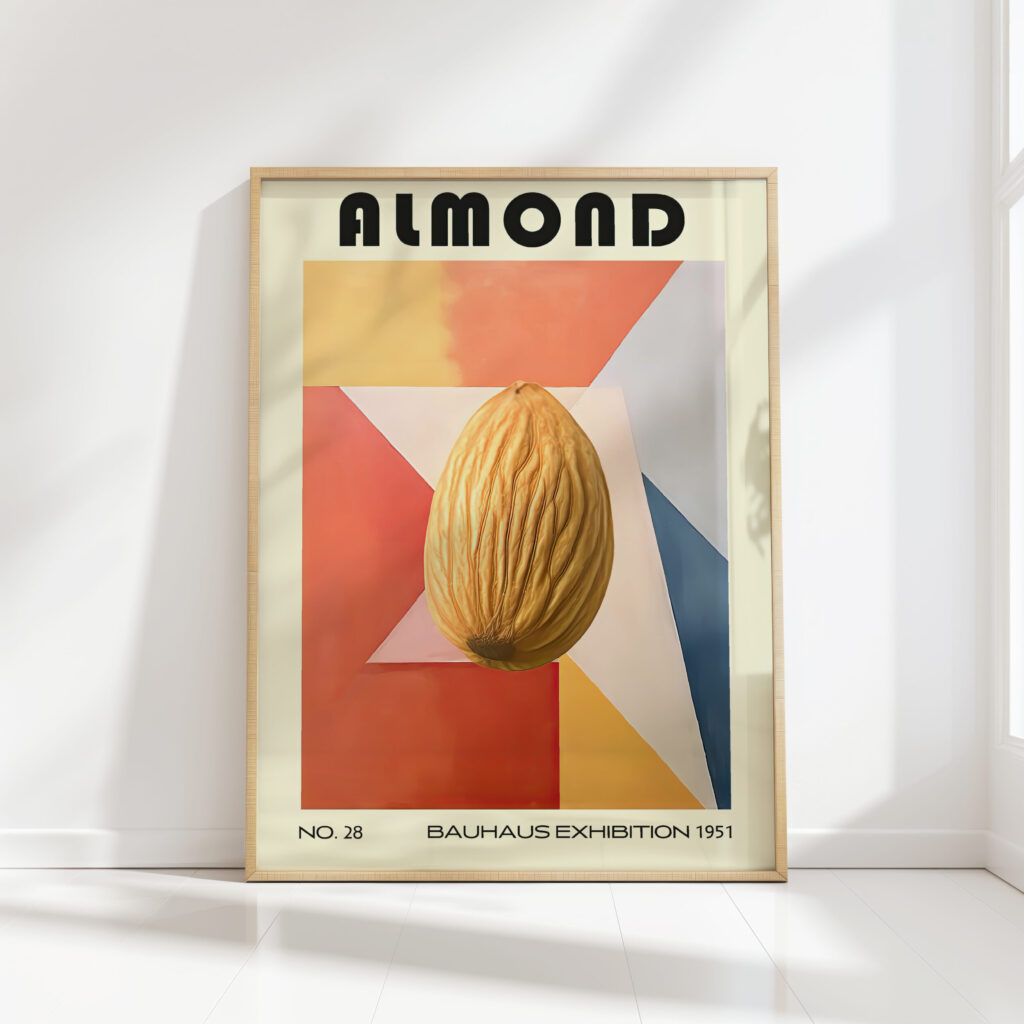 vibrant almond artwork print for modern home decor
