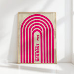 vibrant bauhaus style art print with arch motif