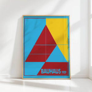 vibrant bauhaus style artistic print for home decor