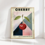 vibrant bauhaus style cherry artwork print