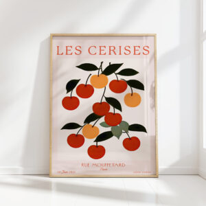 vibrant cherry artwork print for modern wall decor