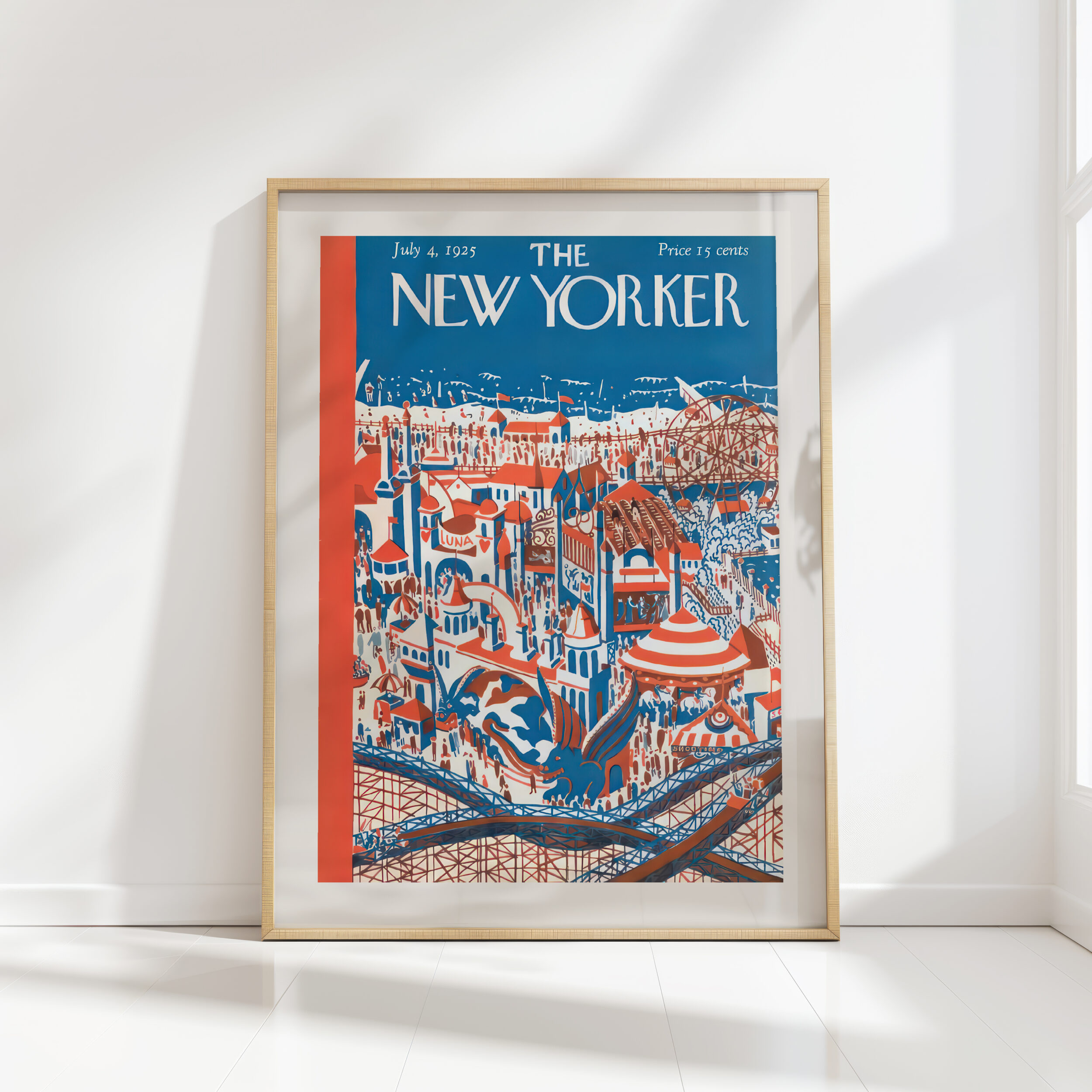 Vibrant Cityscape New Yorker Print Vintage Magazine Cover Poster 1925 -  wallartK