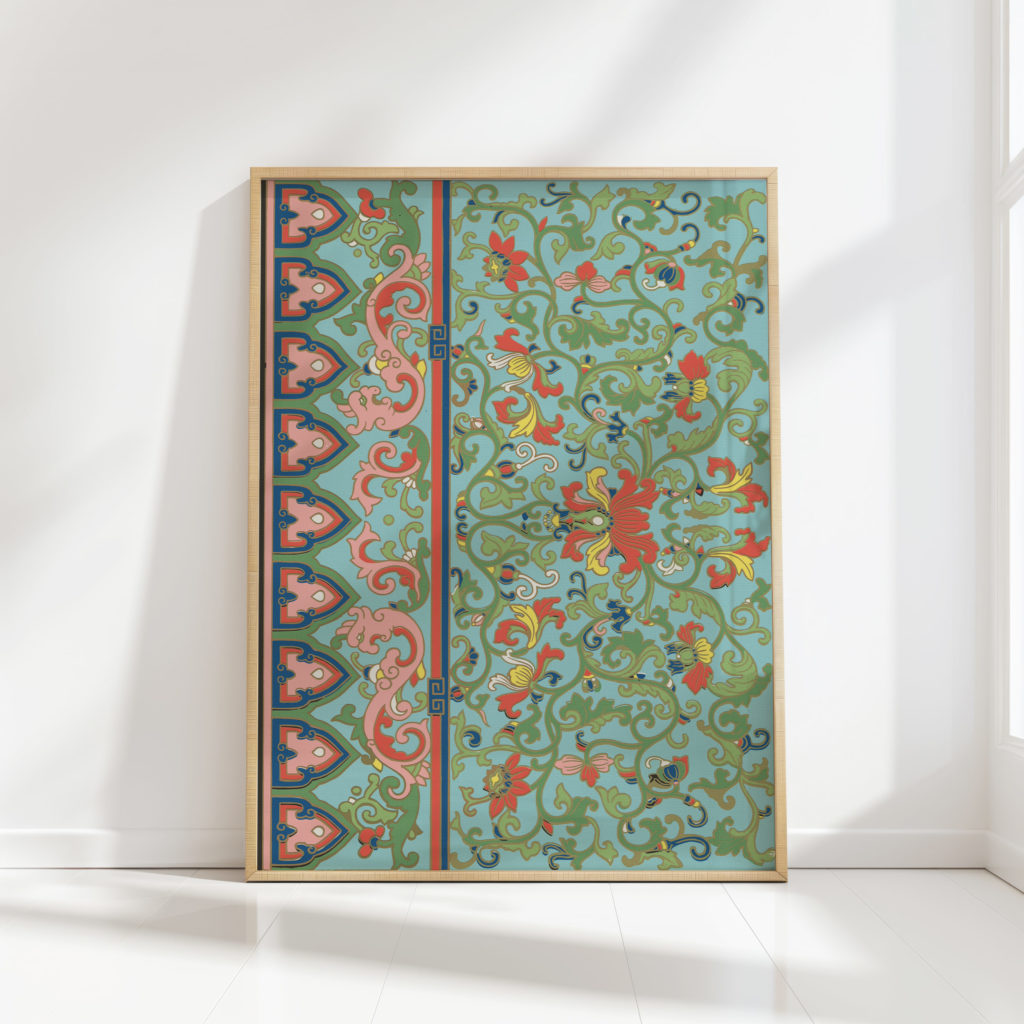 vibrant floral fauna art print for home decor