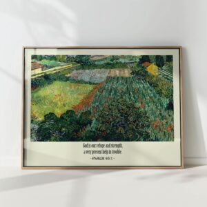 vibrant landscape print with inspirational quote