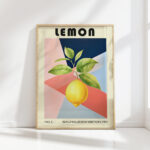 vibrant lemon graphic art print for modern decor