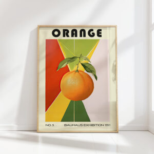 vibrant orange fruit art print for modern home decor
