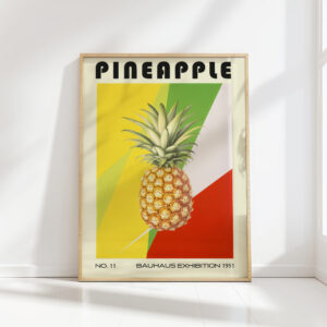 vibrant pineapple art print bold tropical theme