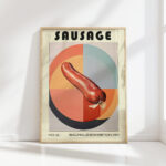 vibrant sausage themed artistic wall decor print