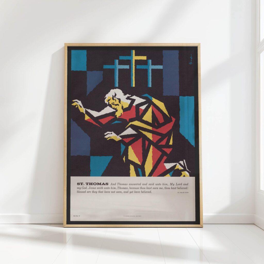 vibrant st thomas religious art print joseph binder 1962