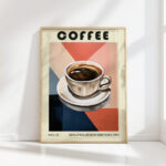 vintage bauhaus style coffee cup art print