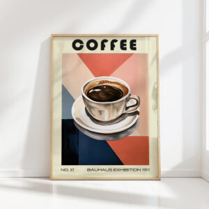 vintage bauhaus style coffee cup art print