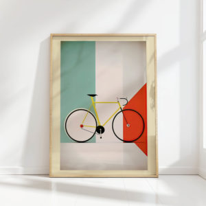 vintage bicycle artwork stylish wall decor print
