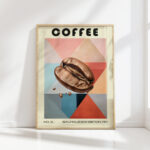 vintage coffee bean geometric art print