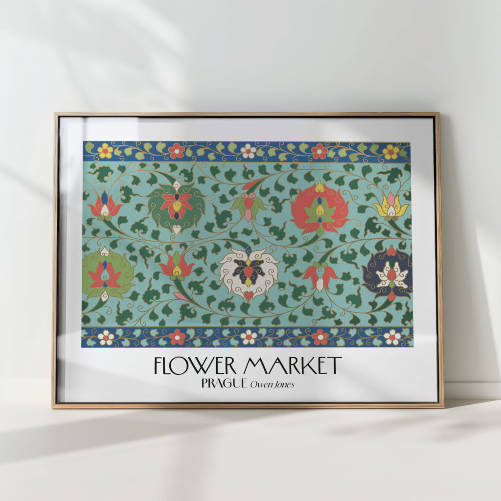 vintage floral art print intricate botanical design