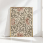 vintage floral art print with elegant ornamental design