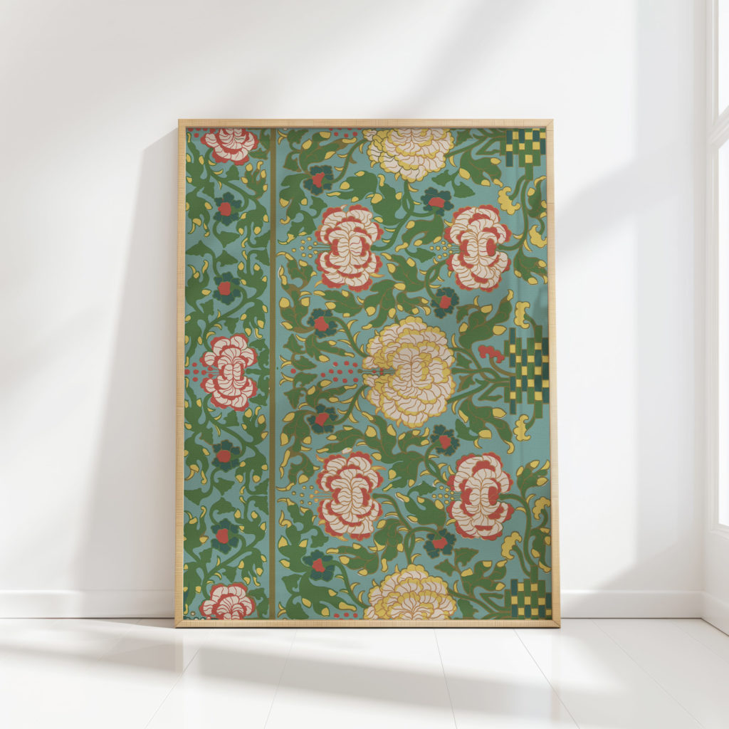vintage floral vine art illustration print