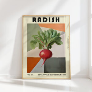 vintage radish bauhaus style graphic art print