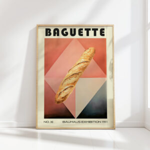 vintage style baguette art print for home decor