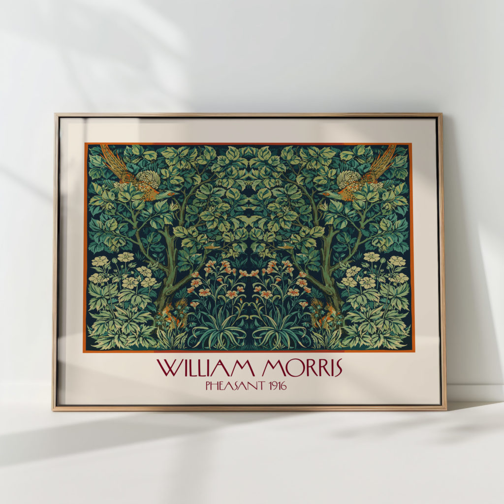 vintage william morris art print with nature theme